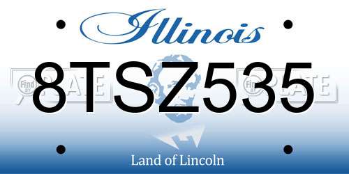 8TSZ535 Illinois License Plate