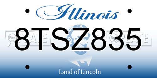 8TSZ835 Illinois License Plate