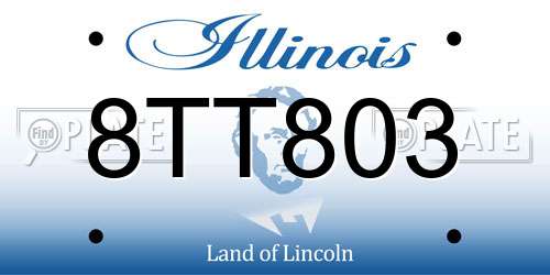 8TT803 Illinois License Plate