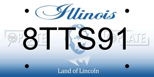 8TTS91 Illinois License Plate