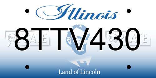 8TTV430 Illinois License Plate