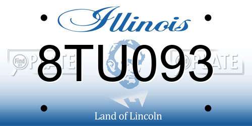 8TU093 Illinois License Plate