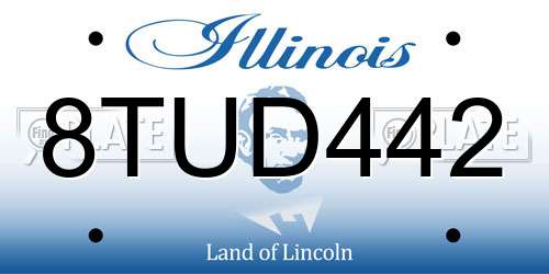 8TUD442 Illinois License Plate