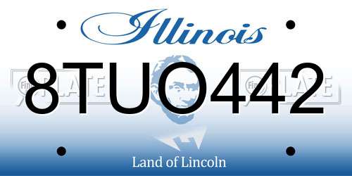 8TUO442 Illinois License Plate