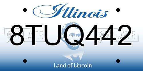 8TUQ442 Illinois License Plate