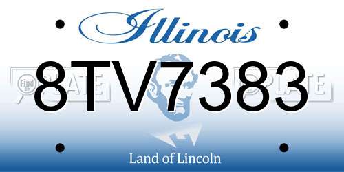 8TV7383 Illinois License Plate