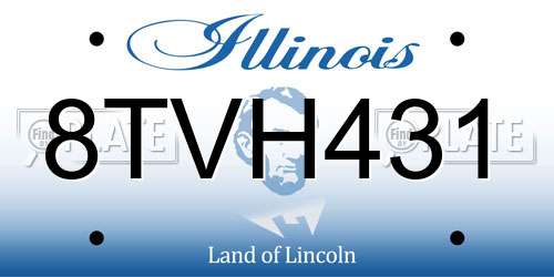 8TVH431 Illinois License Plate