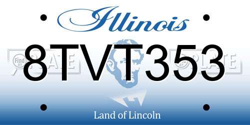 8TVT353 Illinois License Plate