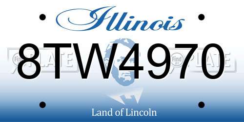 8TW4970 Illinois License Plate