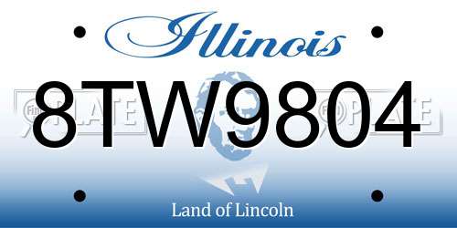 8TW9804 Illinois License Plate