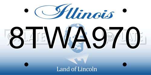 8TWA970 Illinois License Plate
