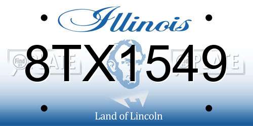 8TX1549 Illinois License Plate