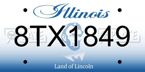8TX1849 Illinois License Plate