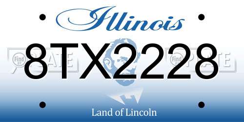 8TX2228 Illinois License Plate