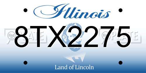 8TX2275 Illinois License Plate