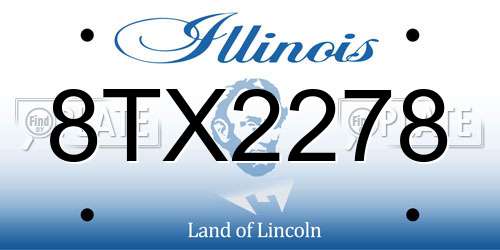 8TX2278 Illinois License Plate