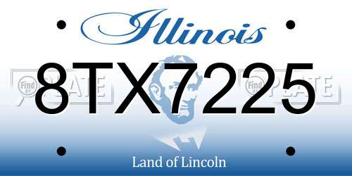 8TX7225 Illinois License Plate