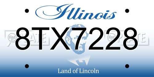 8TX7228 Illinois License Plate