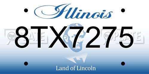 8TX7275 Illinois License Plate