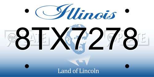 8TX7278 Illinois License Plate