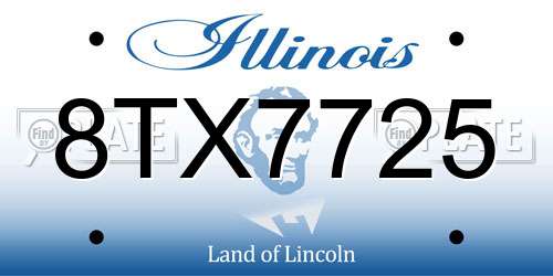 8TX7725 Illinois License Plate