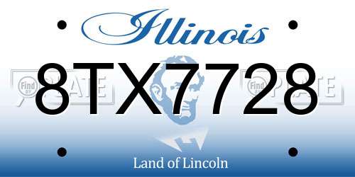 8TX7728 Illinois License Plate