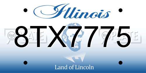 8TX7775 Illinois License Plate