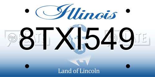 8TXI549 Illinois License Plate