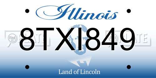 8TXI849 Illinois License Plate