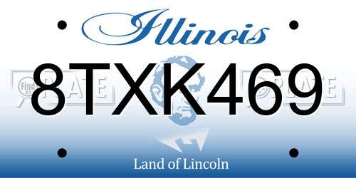 8TXK469 Illinois License Plate