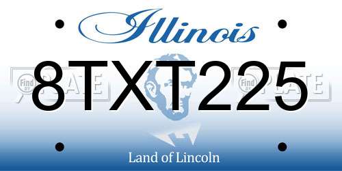 8TXT225 Illinois License Plate