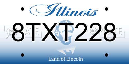 8TXT228 Illinois License Plate