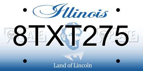 8TXT275 Illinois License Plate
