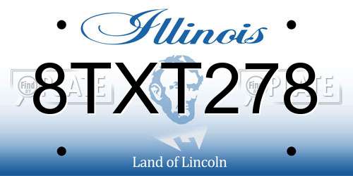8TXT278 Illinois License Plate