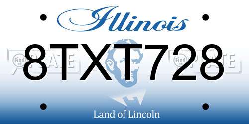 8TXT728 Illinois License Plate