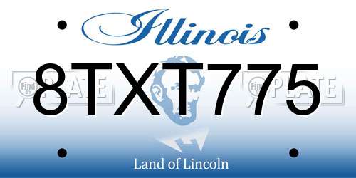 8TXT775 Illinois License Plate