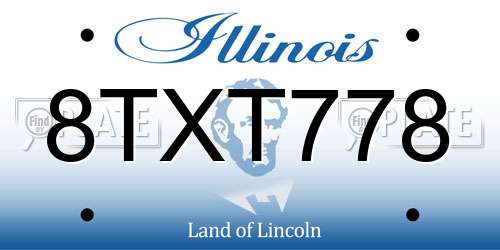 8TXT778 Illinois License Plate