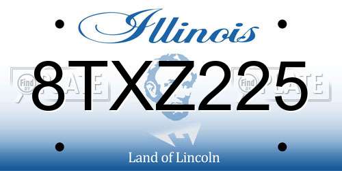 8TXZ225 Illinois License Plate