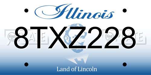 8TXZ228 Illinois License Plate