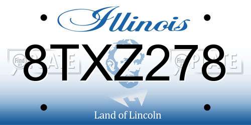8TXZ278 Illinois License Plate