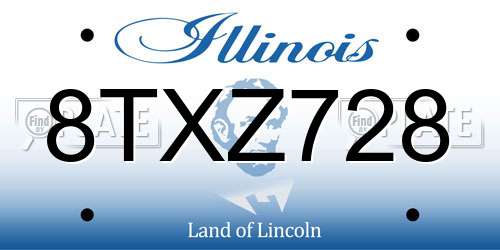8TXZ728 Illinois License Plate