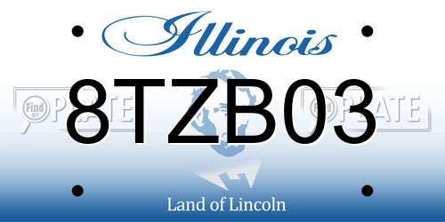 8TZB03 Illinois License Plate