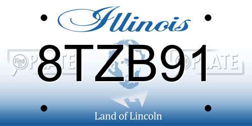 8TZB91 Illinois License Plate