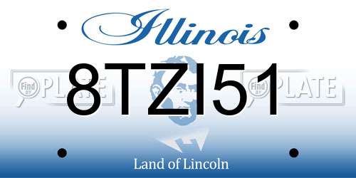 8TZI51 Illinois License Plate