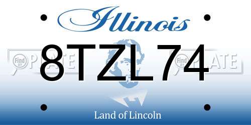 8TZL74 Illinois License Plate