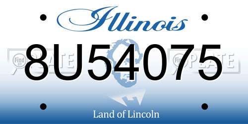 8U54075 Illinois License Plate