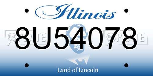 8U54078 Illinois License Plate