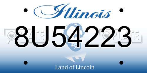 8U54223 Illinois License Plate
