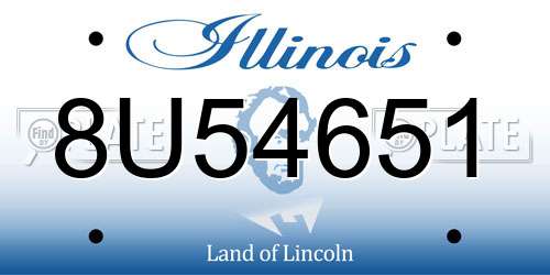 8U54651 Illinois License Plate