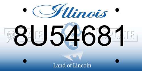 8U54681 Illinois License Plate